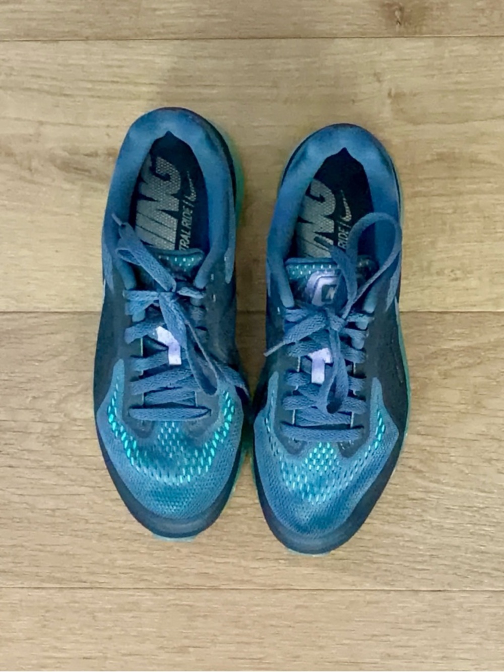 Nike Air Max 2014 Women 8.5 Hyper Turquoise Black Dark Grey Knit Running Sneaker - Picture 2 of 10